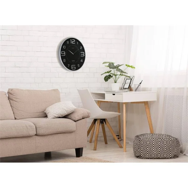 Pemberly Row Retro Austin Wall Clock Silver Plastic - PR-4753-1973887