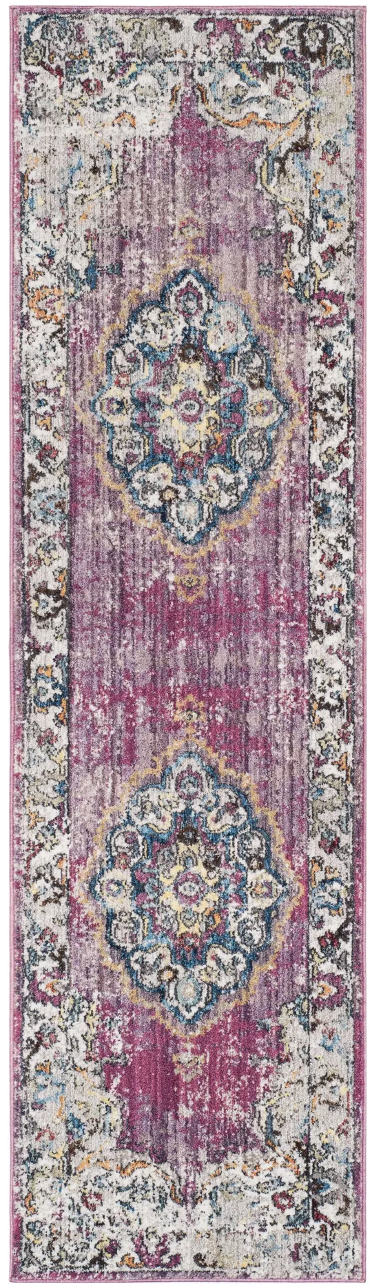 Safavieh Bristol BTL343B 5&1x22 x 7&6x22 Fuchsia, Light Grey Area Rug