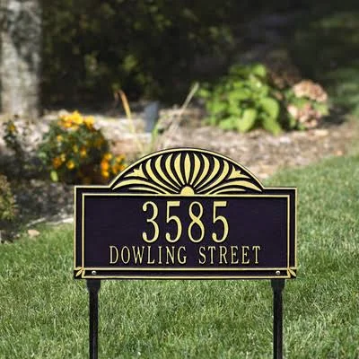 Whitehall Products Sunburst 2-Line Lawn Address Sign