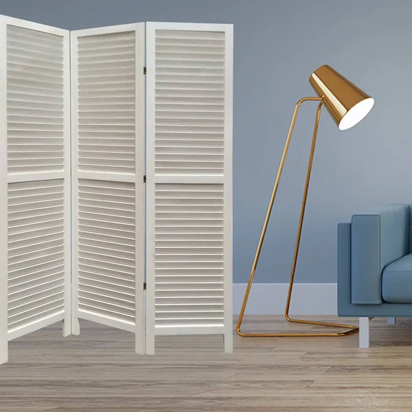 48x22 x 67x22 White Wood Shutter Screen