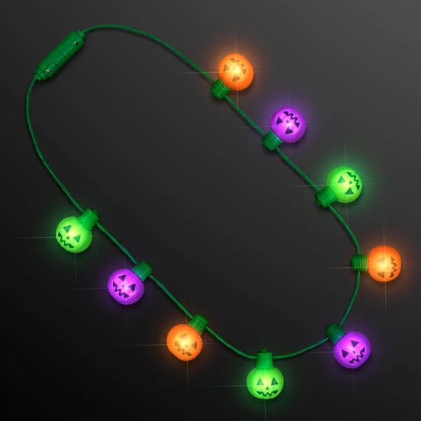 48 Pcs Funky Pumpkins LED Jumbo String Lights Necklace
