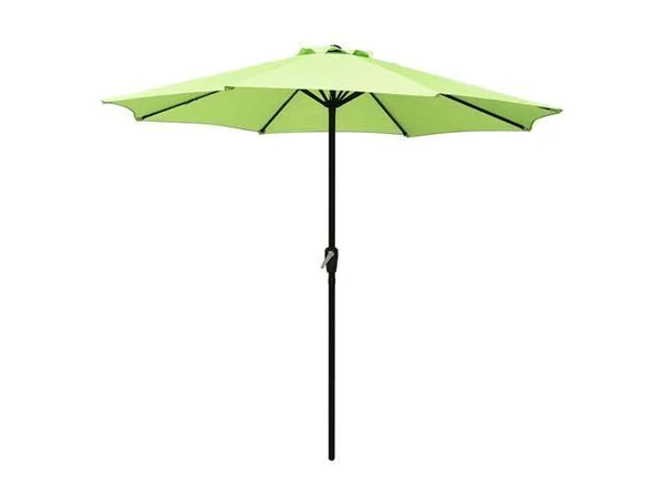 9 ft Metal Patio Umbrella Tilt Cranked 8 Ribs Outdoor Market Table Umbrella