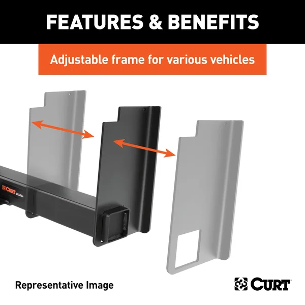 Curt 15926 Universal Weld-On Trailer Hitch, 2-1/2x22 Receiver (Up to 62x22 Frames, 18x22 Drop)