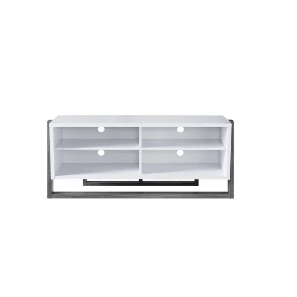 Furniture of America Isabelle Mid-Century Modern TV Stand - 62.50x22W Distresssed - White