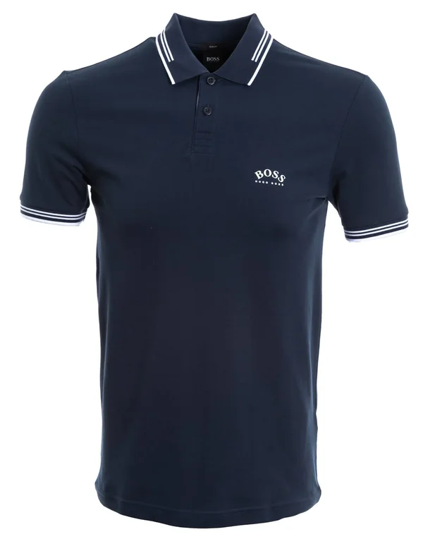 Boss Paul Curved Polo T Shirt Navy