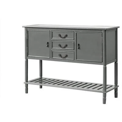 45‘’ Modern Console Table Sofa Table for Living Room with 3 Drawers, 2 Cabinets and 1 Shelf Darby Home Co Color: Gray