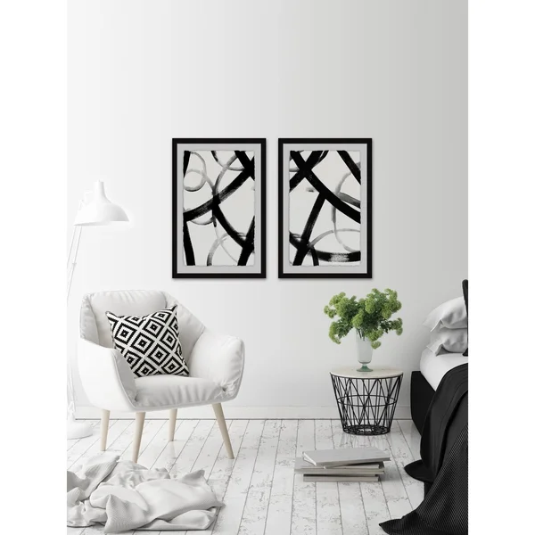 Monochrome Ripple Diptych - Size: 24 inch x 32 inch
