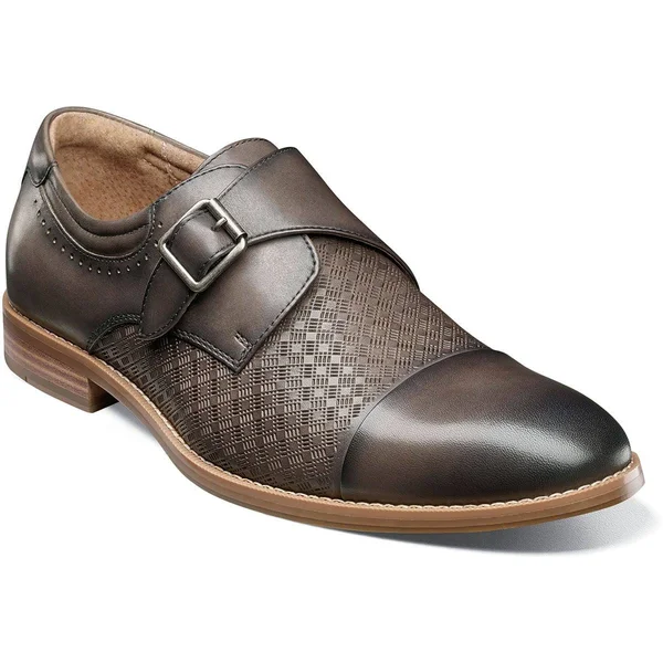 Stacy Adams Men's Fenwick Cap Toe Monk Strap - Gray