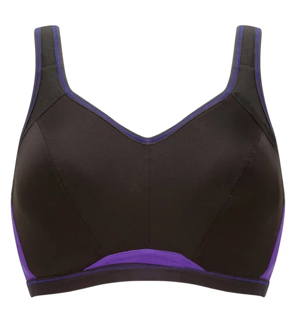 Freya Epic Underwire Crop Top Moulded Sports Bra, Electric Black, 30FF