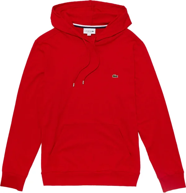 Lacoste Men Long Sleeve Jersey Hoodie T-Shirt L Red