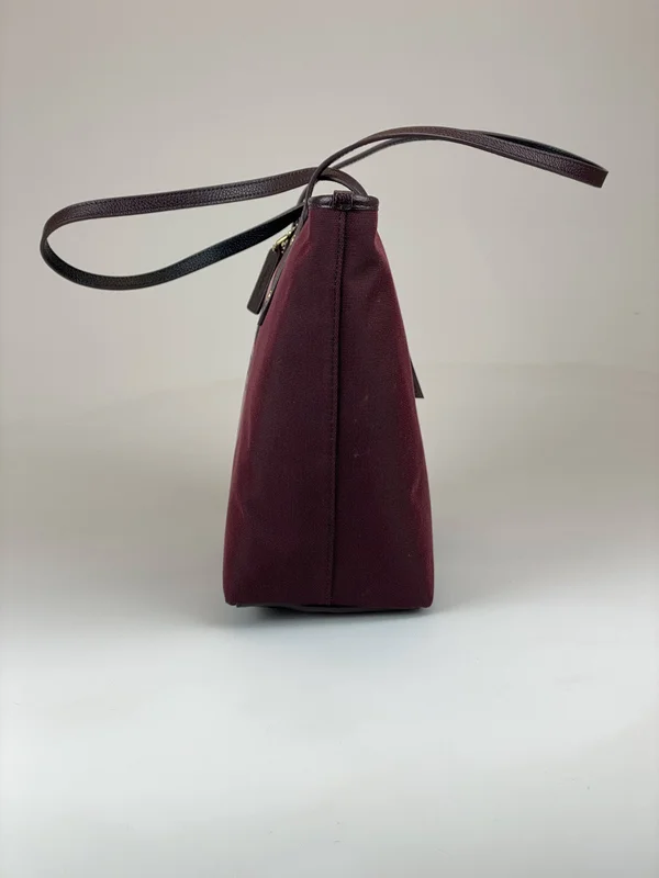 Coach Horse and Carriage Jacquard City Tote Oxblood