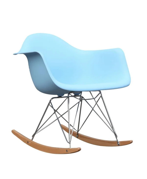 Fine Mod Imports Light Blue Rocker Arm Chair