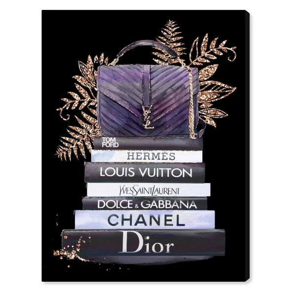 Oliver Gal 'I Love My Purse' Fashion and Glam Wall Art Canvas Print - Purple - Black (39 x 52)