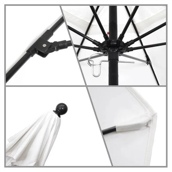 California Umbrella 9 ft. Patio Umbrella in Woven Sesame Fabric