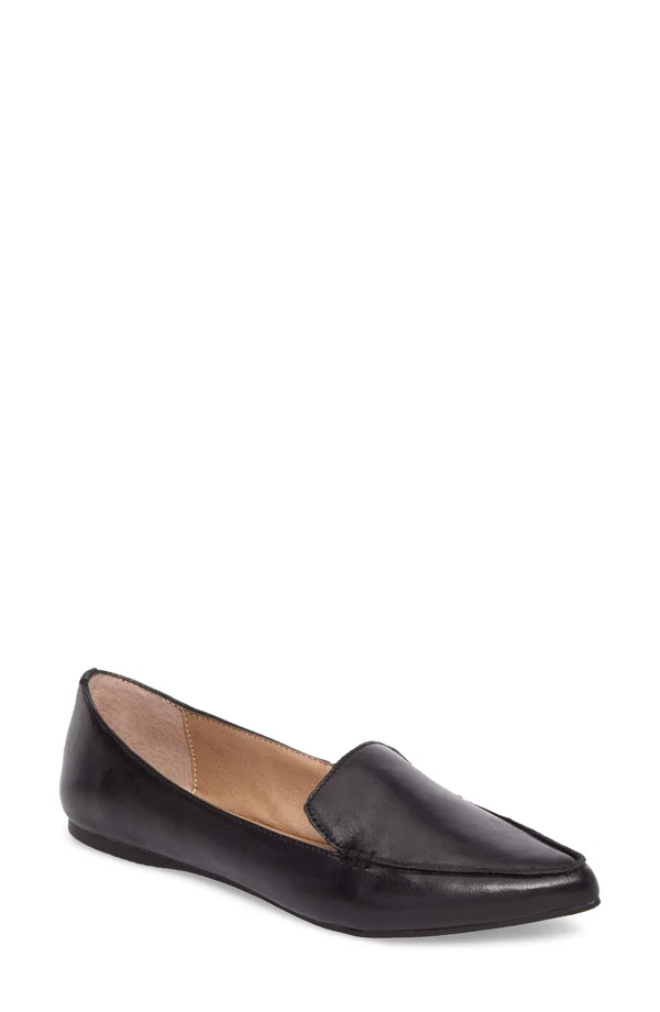 Women's Steve Madden Feather Loafer 5745149 - 12 M, Black Leather