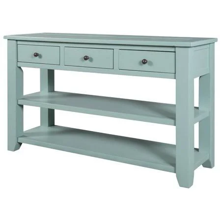 48'' Modern Console Table Sofa Table for Living Room with 3 Drawers and 2 Shelves - Solid Wood (Pine), Size: Large