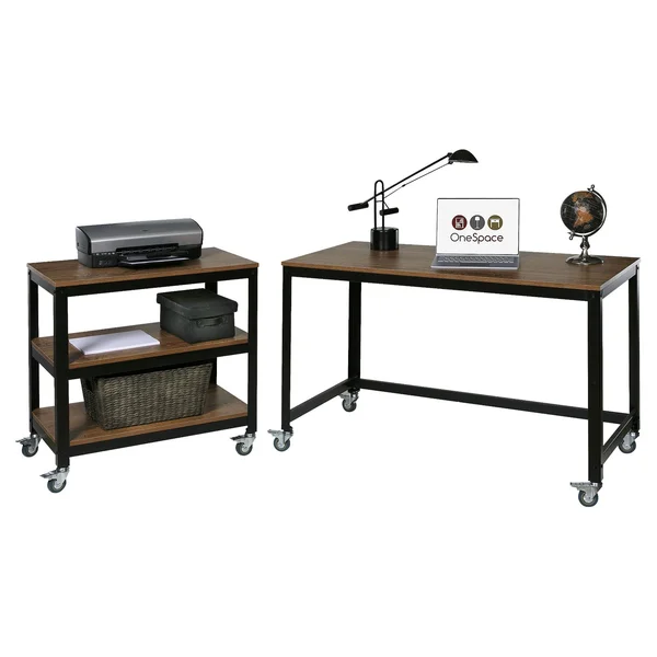 OneSpace 50-jn16dsk Loft Writing Desk with Steel Frame - Wood Surface