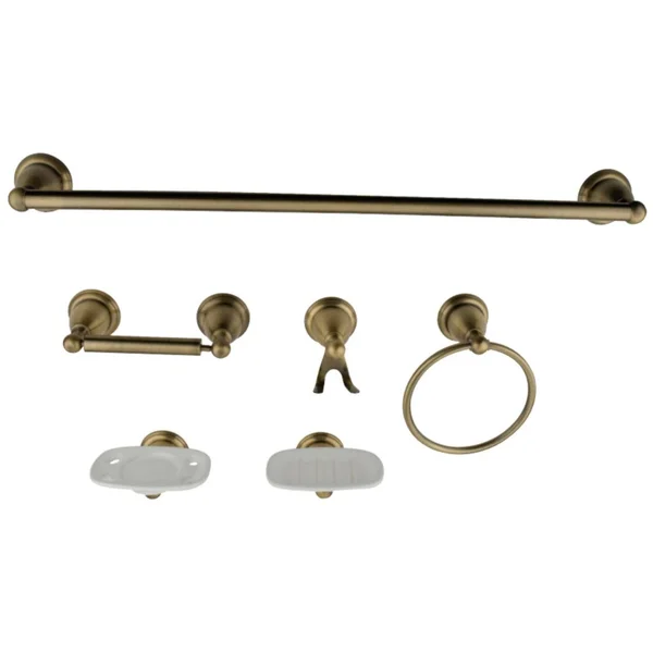 Kingston Brass Bak1750ab2 Heritage 6 Piece Bathroom Accessory Set