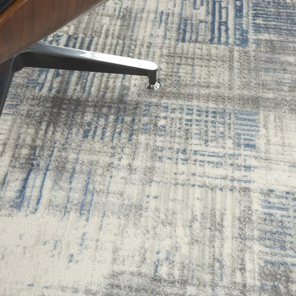 Nourison Solace SLA03 Area Rug, Ivory/Grey/Blue, 5&3x22 x 7&3x22