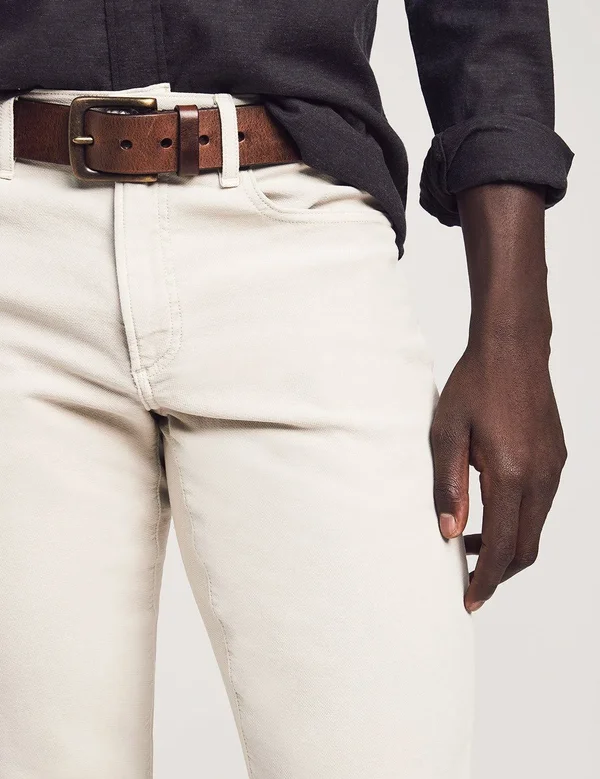 Faherty Men's Stretch Terry 5-Pocket Pants - Stone, Size 32, Cotton/Rayon/Lyocell