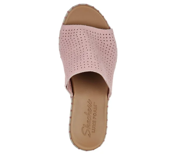 Skechers Women's Pier Ave Urban Escape Slide Wedge Sandal, Pink