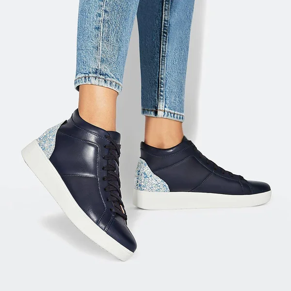 Fitflop Women's Rally Glitter High-Top Sneakers - Blue