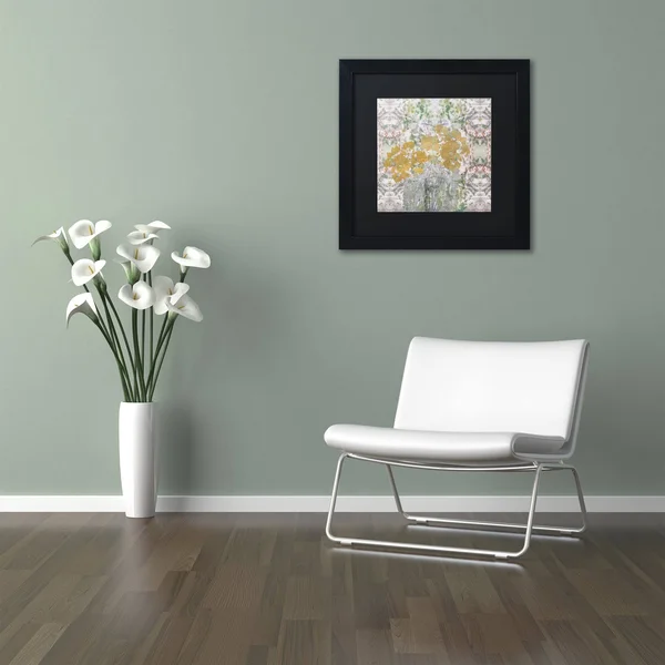 Trademark Fine Art Floral Abstract Canvas Art by Lisa Powell Braun - Black Matte, Black Frame, Size: 16 x 16