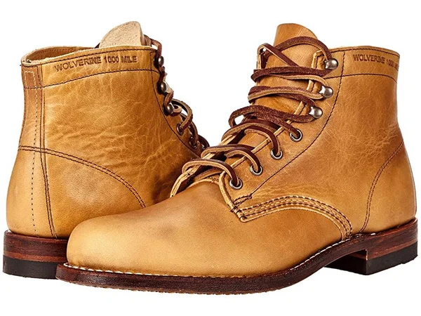 Wolverine Men's Olive Tanned - 1000 Mile Plain-Toe Original Boot Natural, Size 11