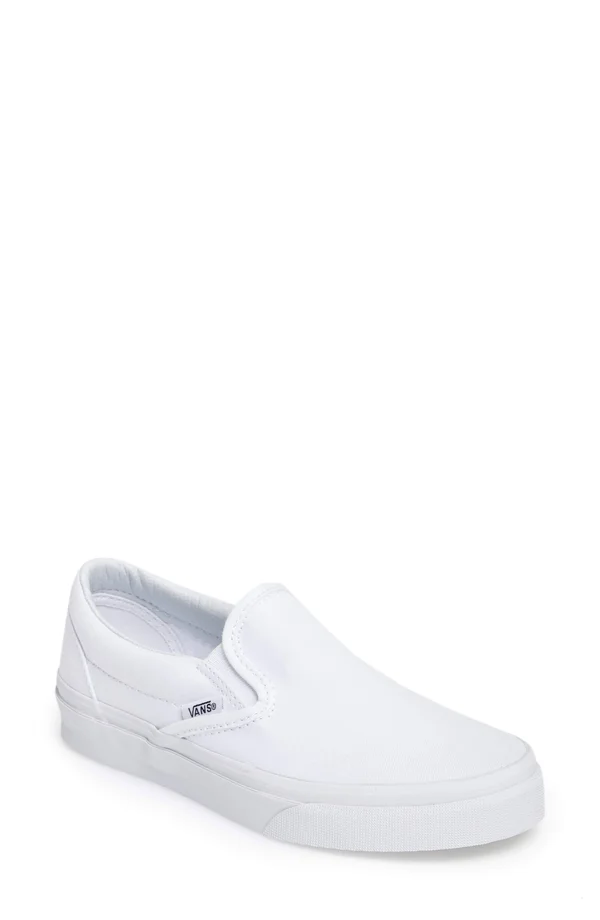 Vans Unisex Classic Slip-On Shoes True White Size Men's 4.5/Women's 6