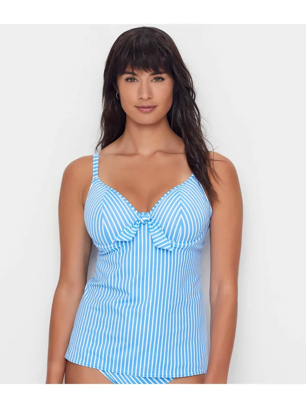 Freya Beach Hut Underwire Non Padded Plunge Tankini Top - Blue Moon