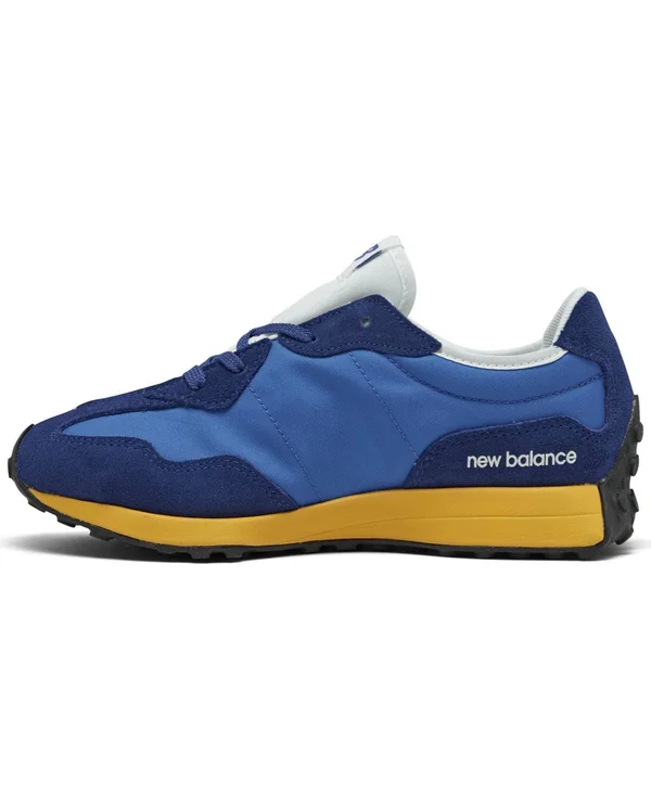 New Balance Boys& Big Kids& 327 Casual Shoes in Blue Size 7.0, Suede