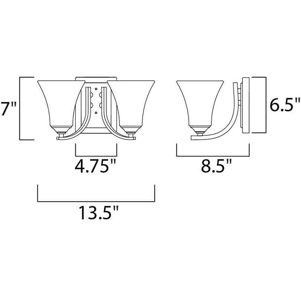 Maxim 20099FTOI Aurora 2-Light Bath Vanity - Oil Rubbed Bronze