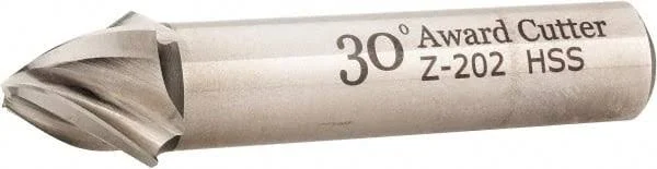 Made in USA 30° per Side 1/8x22 Small End Diam 1/2x22 LOC 4-Flute High Speed Steel Tapered Square End Mill - Uncoated - 1/2x22 Sh