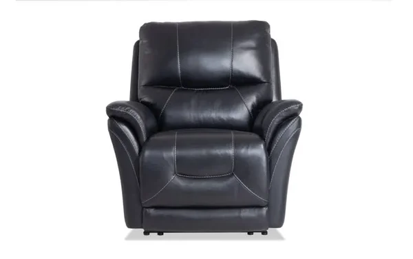 Turbo Leather Power Recliner in Black, Memory Foam, Contemporary Recliners Top Grain Leather by Bob&s Discount Furniture