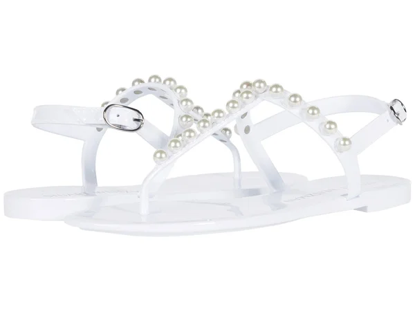 Stuart Weitzman Goldie Jelly - White - Flat Sandals