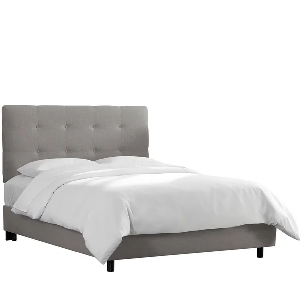 Skyline Furniture Upholstered Twin Panel Bed in Platinum