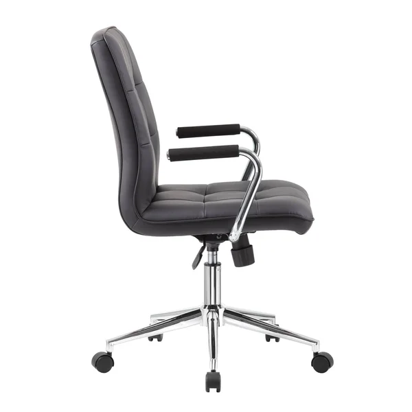 Boss B331-BK Modern Office Chair - chrome Arms, Black