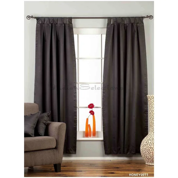 Black Tab Top 90% Blackout Curtain - Drape, Panel - Piece