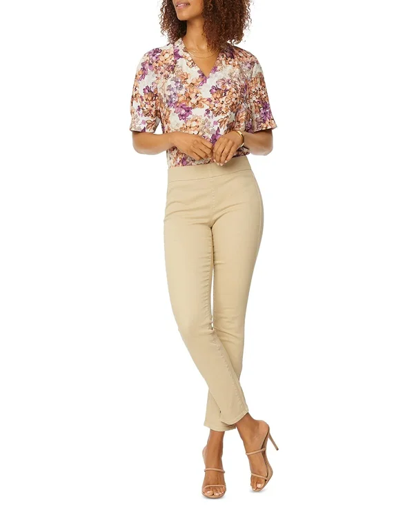 Nydj Women's Skinny Ankle Pull-On Jeans in Petite in Marisol Warm Sand - Size: 10p