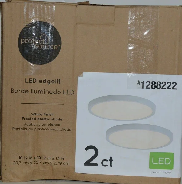 Project Source 2-Pack 10-in White Modern/Contemporary Integrated LED Flush Mount Light Energy Star, 41930
