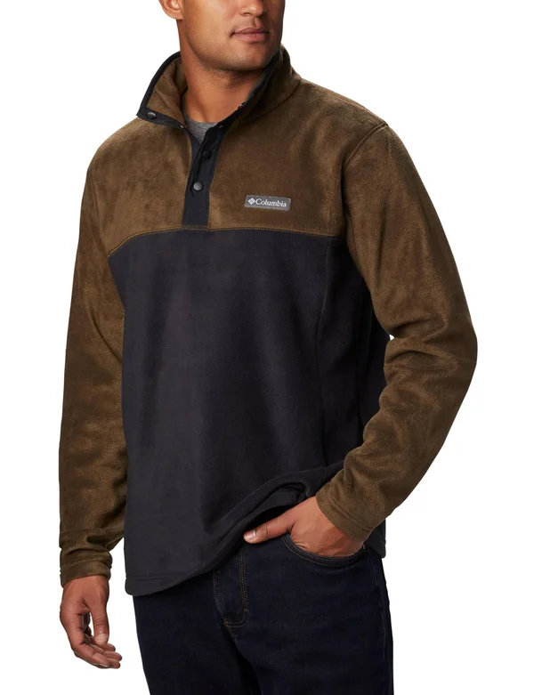 Men's Steens Mountain Half Snap Fleece Pullover Columbia Black/Olive