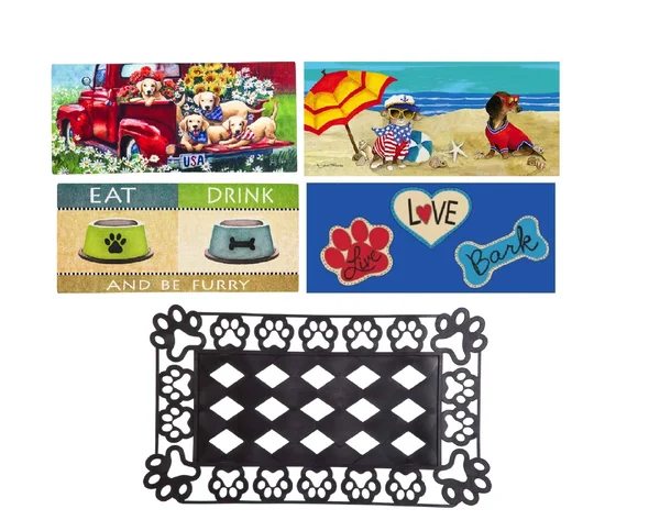 Evergreen Flag Sassafras Doormat Dog Lovers Floormat Set of 5