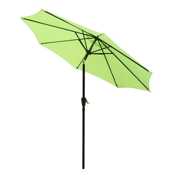 9 ft Metal Patio Umbrella Tilt Cranked 8 Ribs Outdoor Market Table Umbrella