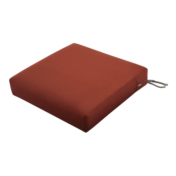 Classic Accessories Ravenna Water-Resistant 23 x 23 x 5 inch Square Patio Seat Cushion Slip Cover & Foam - Spice