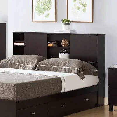 Erxhan Twin Bookcase Headboard Latitude Run Color: Red Cocoa