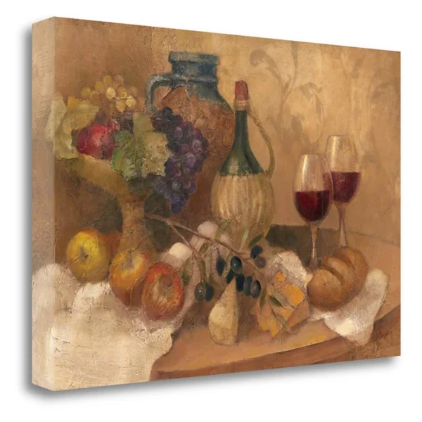 Tangletown Fine Art Abundant Table with Pattern Canvas Wall Art