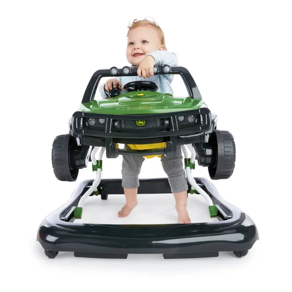 Bright Starts 3 Ways to Play John Deere Gator Baby Walker with Activity Station Green