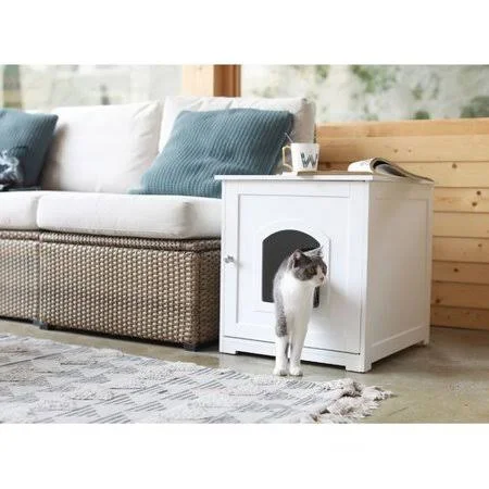 Tucker Murphy Pet Batton Litter Box Enclosure, Size: Large, White