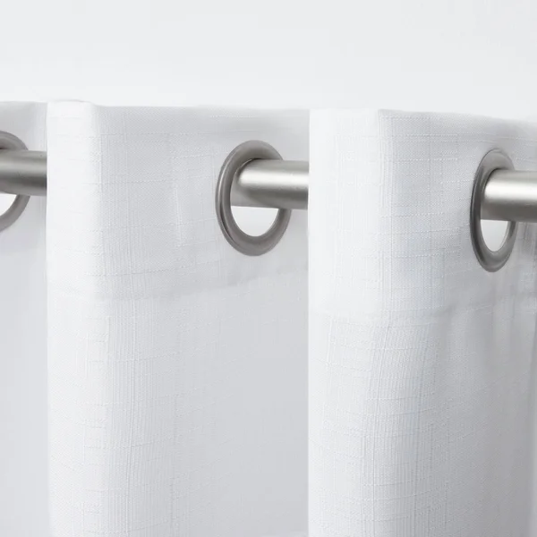 Chaps Home Lise Solid Textured Linen Look Grommet Curtain Panel Pair Light Grey