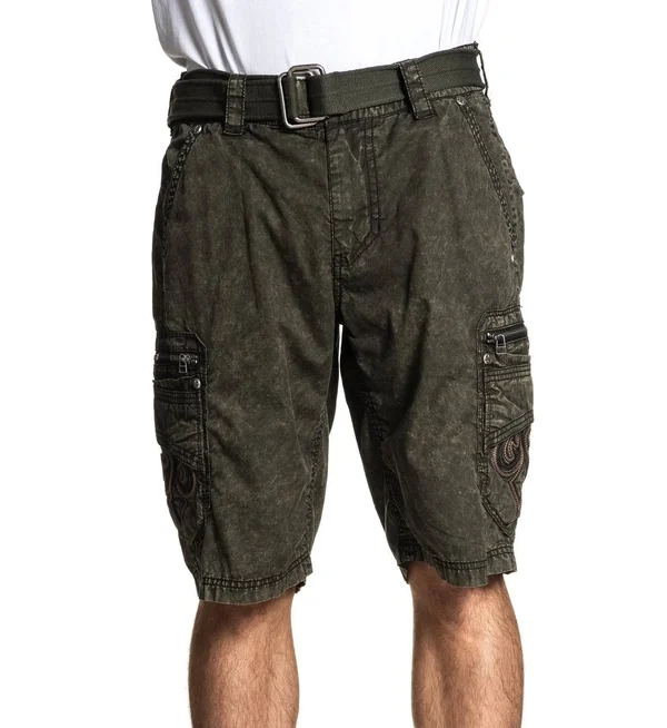 Range Cargo Short Olive Vintage Wash, 30 by Affliction Black Premium